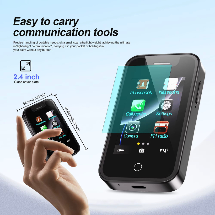 SERVO BM16 PRO Mini-Mobiltelefon in Schwarz mit 2,4 Zoll Touchscreen, Bluetooth, Dual-SIM und Rekorder - Bild 2