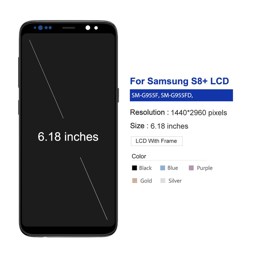 Samsung S8 Plus Display Touchscreen mit Rahmen Digitizer LCD für G955 SM-G955F SM-G955FD in Gold - Bild 3