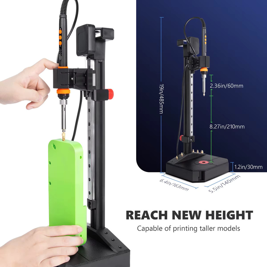 T-Trees Vertikale Thermoset-Einpresspresse mit 90W Lötkolben und Thermoset-Spitze in Schwarz für 3D-Druckerteile - Bild 4