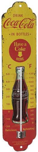 TFA Dostmann Nostalgic Art Coca Cola Thermometer in Gelb und Rot im Retro-Design - Bild 1