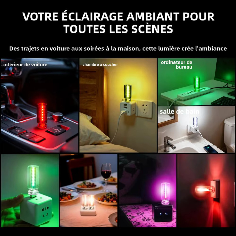 RGB LED Ambientelicht für die Auto-Innenausstattung mit 13 Modi, USB-Anschluss und Touch-Schalter, Mehrfarbig - Bild 5