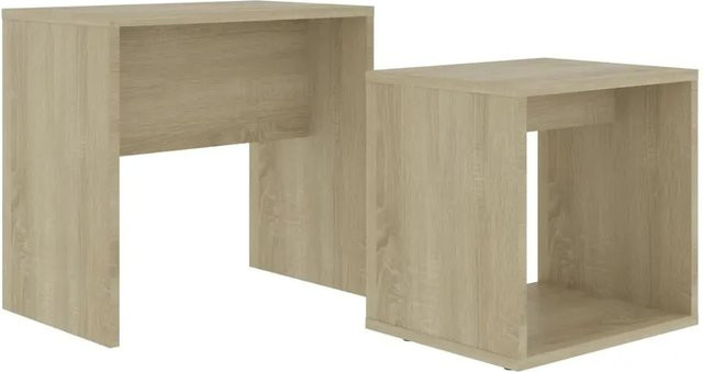 vidaXL Couchtisch-Set in Sonoma-Eiche, modernes Design aus Holzwerkstoff, B/T/H: 48 x 30 x 45 cm - Bild 1