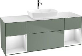 V&B Waschtischunterschrank Finion mit Wandbeleuchtung, Farbe Weiß lackiert, Breite: 160 cm, Tiefe: 50,1 cm, Höhe: 50,1 cm - Bild 1