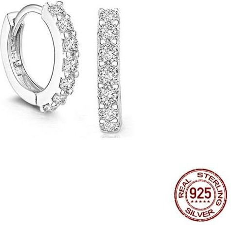 Ohrring 925 Sterling Silber, Kristall, weiß, Damen - Bild 1