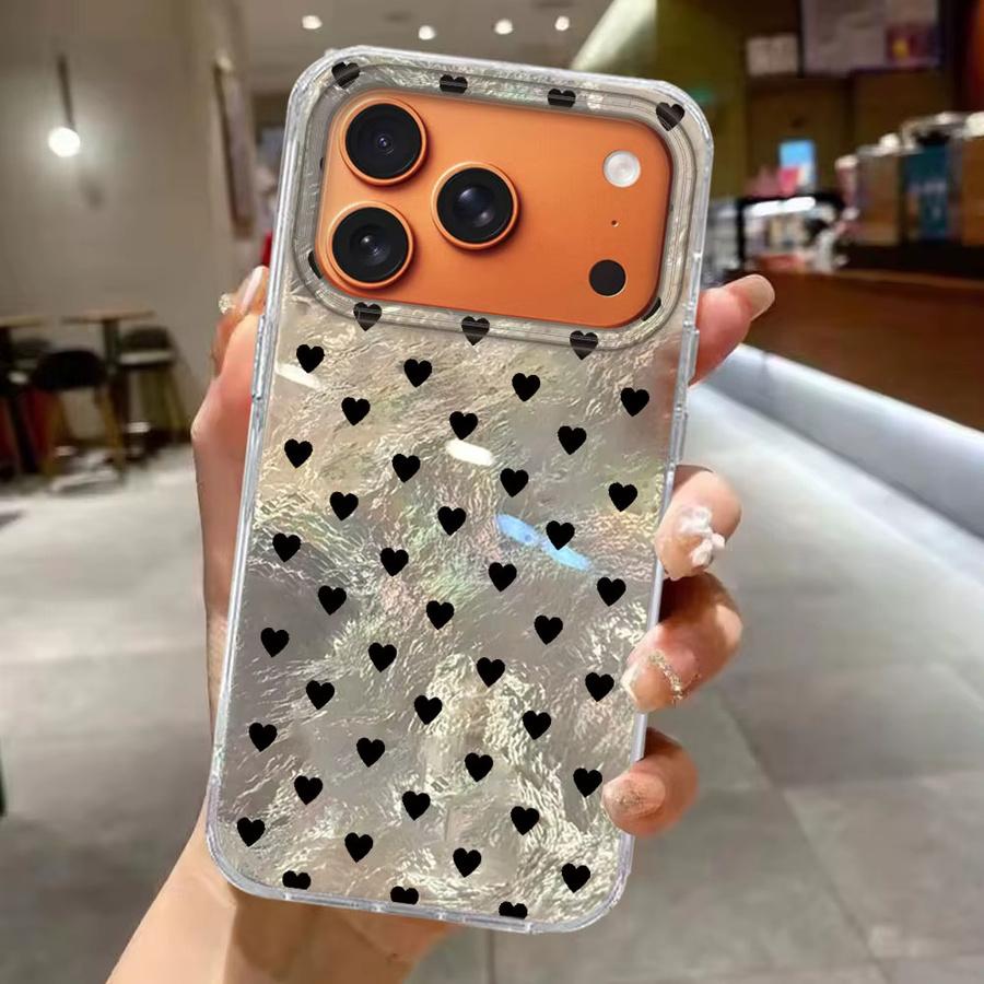 Handyhülle mit buntem Liebesherz-Mädchen-Design für Apple iPhone Modelle in Schwarz und Multicolour - Bild 2
