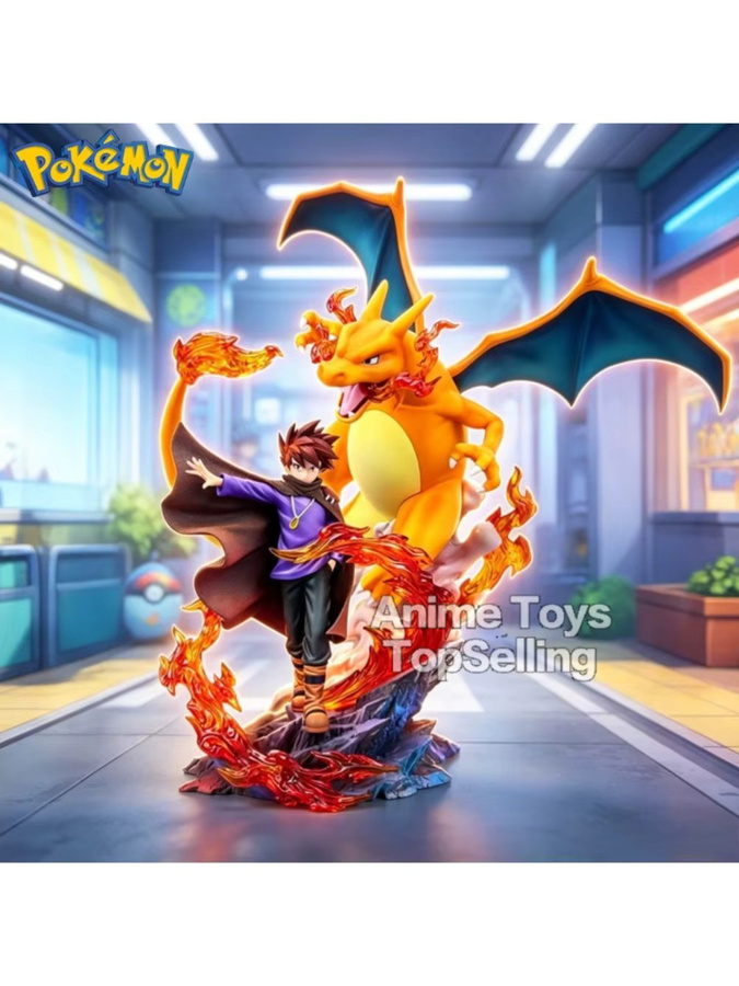 Bandai Pokémon Charizard Gary Oak Actionfiguren, PVC-Statue, 17cm - Bild 3