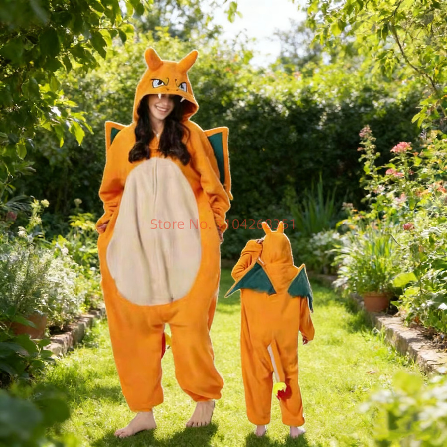 Bandai Pokémon Glurak Kostüm Pyjama, Overall, Unisex - Bild 4