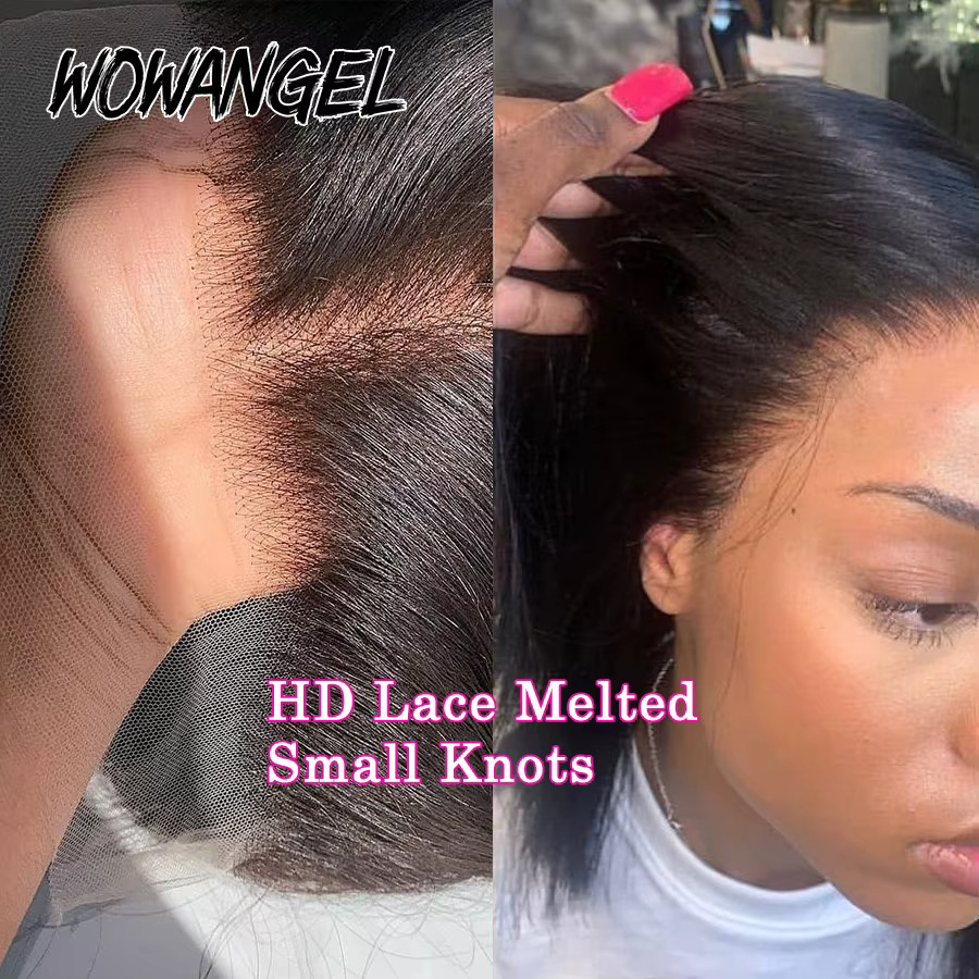 Wow Angel Brasilianisches glattes Echthaar HD Lace Frontal, Unisex - Bild 5