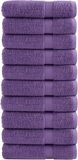 vidaXL Premium-Duschtücher Set 10 Stück aus 100% Baumwolle in Lila, B: 70 cm, L: 140 cm, 600 g/m2 - Bild 1