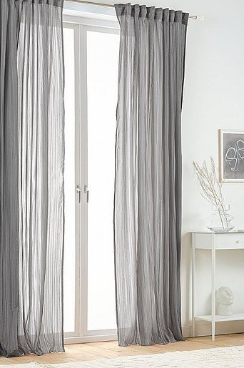 Jotex TEA Multifunktionsgardine aus Polyester, 2er-Set, Grau, Transparent, Modern, Höhe: 135 cm, Breite: 2 cm - Bild 1