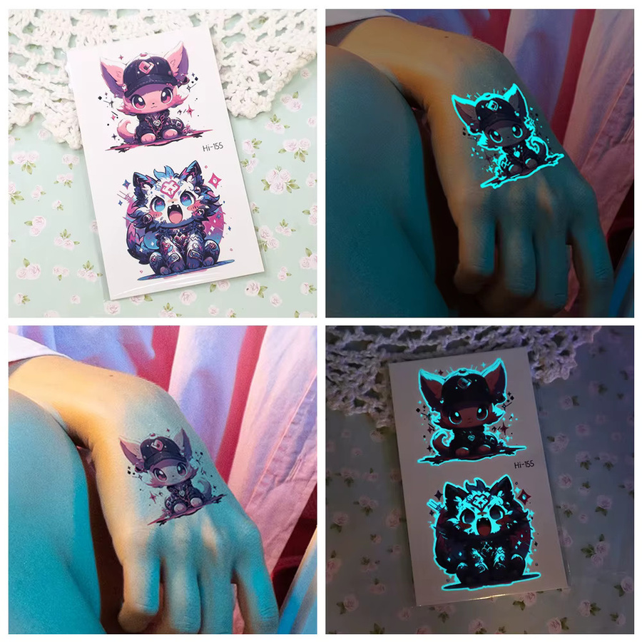 ROCOOART Leuchtende Tier-Temporäre-Tattoo-Aufkleber für Katzen und Hunde - Bild 2