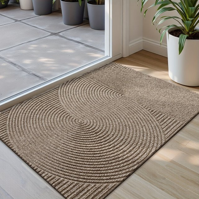 VIKAMA Fußmatte mit geometrischem Muster, rutschfest und maschinenwaschbar, rechteckig, B: 60 cm, T: 40 cm - Bild 1