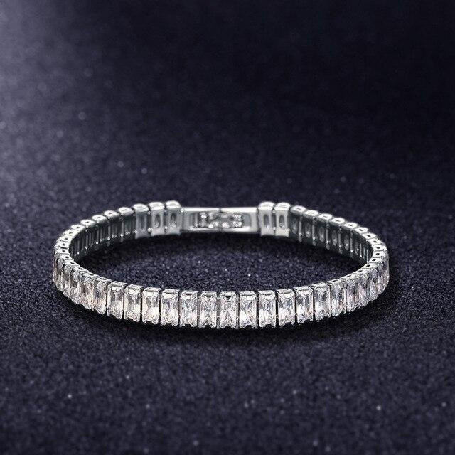 YIRAN Jewelry Tennis Armband, Silber, Zirkonia, Schwarz, Unisex, 17cm - Bild 1