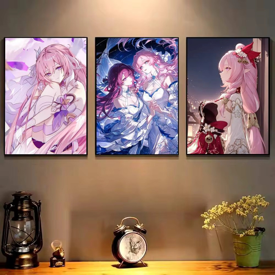 Anime Girl Elysia Poster Bilibili Wandaufkleber Mehrfarbig - Bild 3