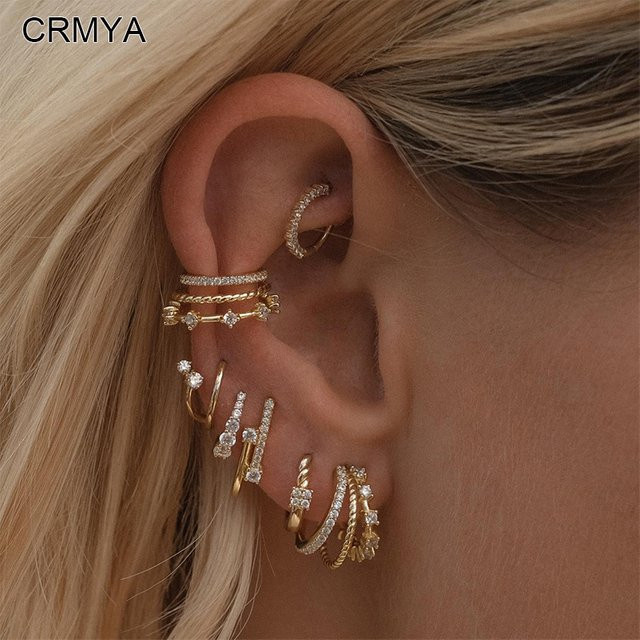 Crmya Ohrringe, Zirkonia, Messing, Gold, Damen - Bild 1