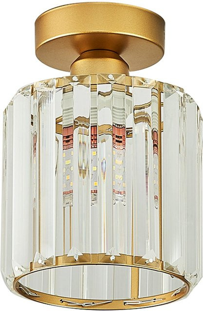 Moderne Kristall-Deckenleuchte von TOMTOP JMS in Gold und Transparent für Flur, Schlafzimmer und Badezimmer - Bild 1