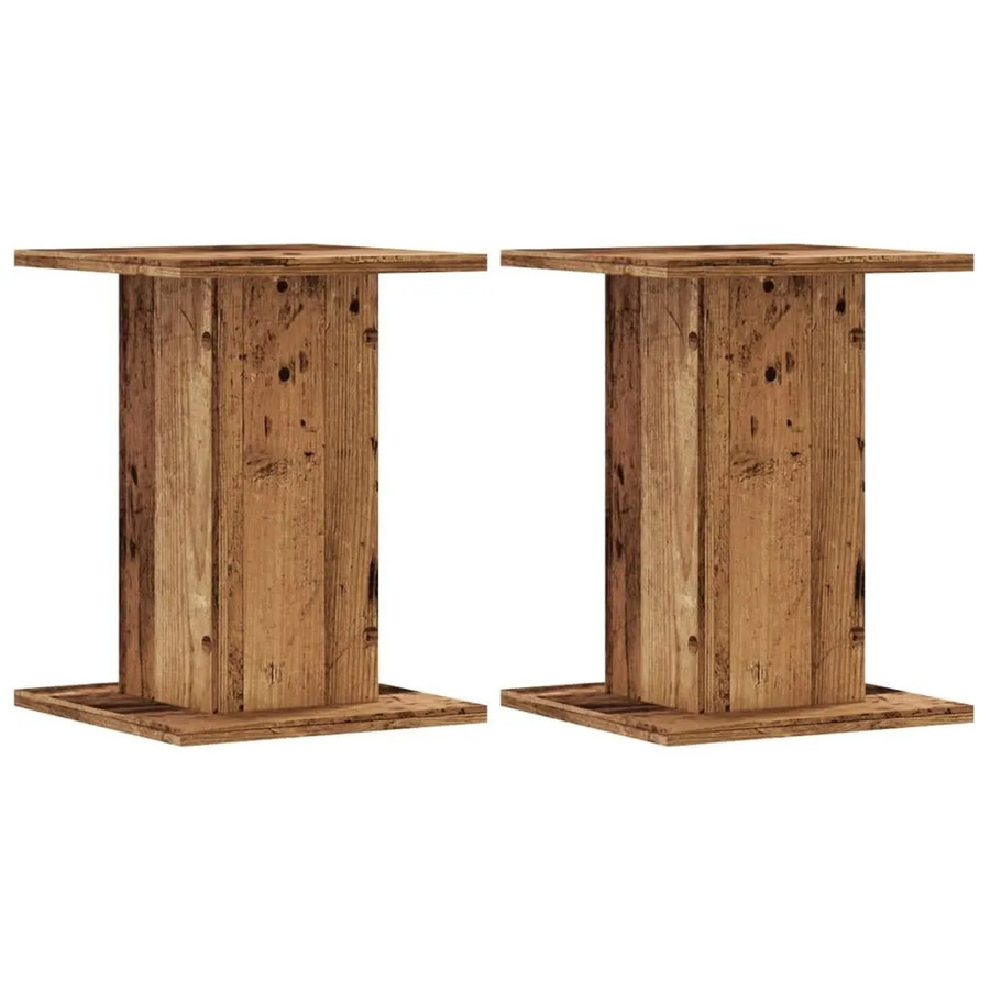 2er-Set vidaXL Pflanzenständer aus Holzwerkstoff in Altholz-Optik, Braun, B/T/H: 30 x 30 x 40 cm - Bild 2
