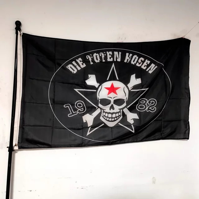 Die Toten Hosen Flagge 1982 Polyester Banner für Indoor und Outdoor Wanddekoration, Breite: 90 cm, Höhe: 60 cm - Bild 1