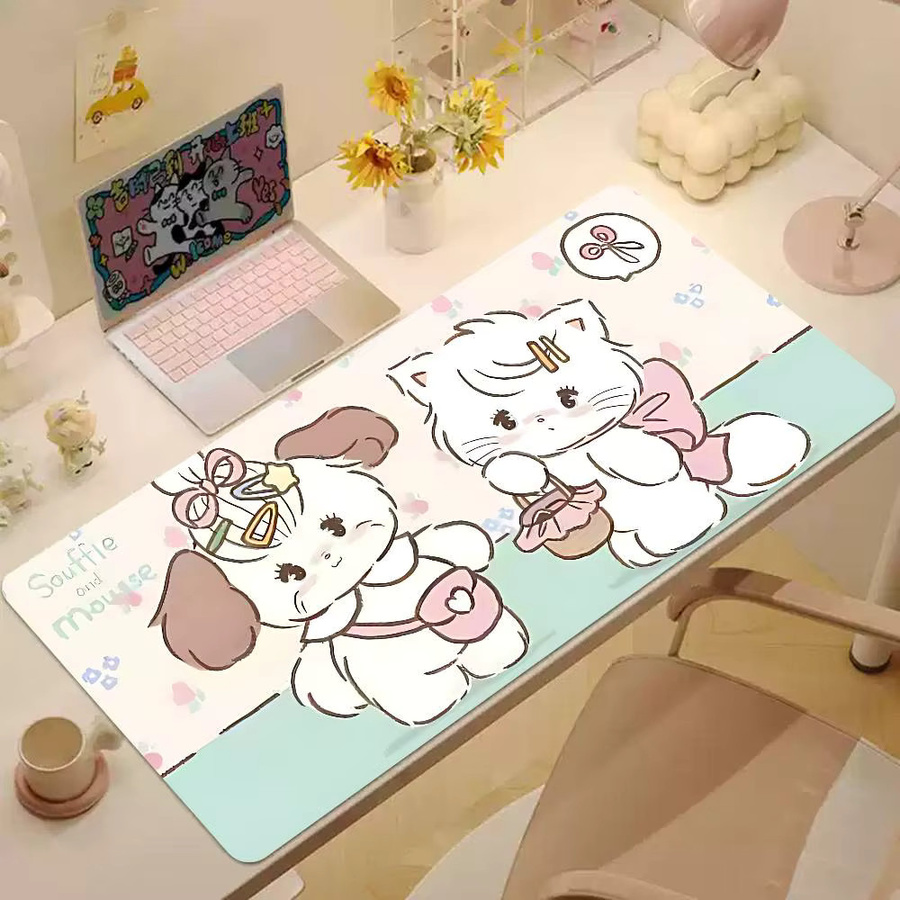 M-MikkoS Cat Kawaii Mauspad Premium Mauspad mit Rastkante und ultrafeiner Oberfläche in Multicolour - Bild 2