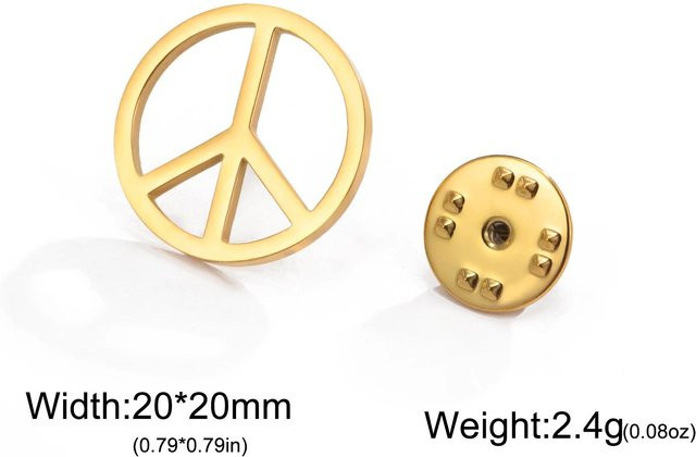 Anstecknadel Friedenssymbol, Edelstahl, Unisex - Bild 1
