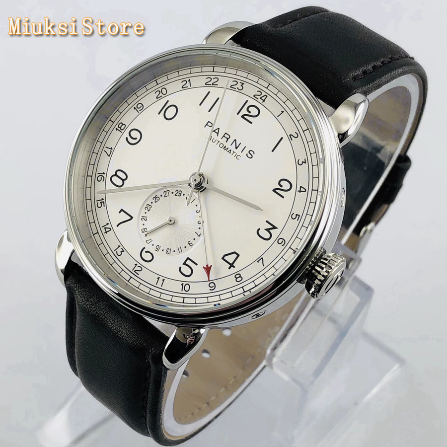 Parnis Armbanduhr Automatik, Edelstahl, 42 mm, GMT, Datum, Herren - Bild 3