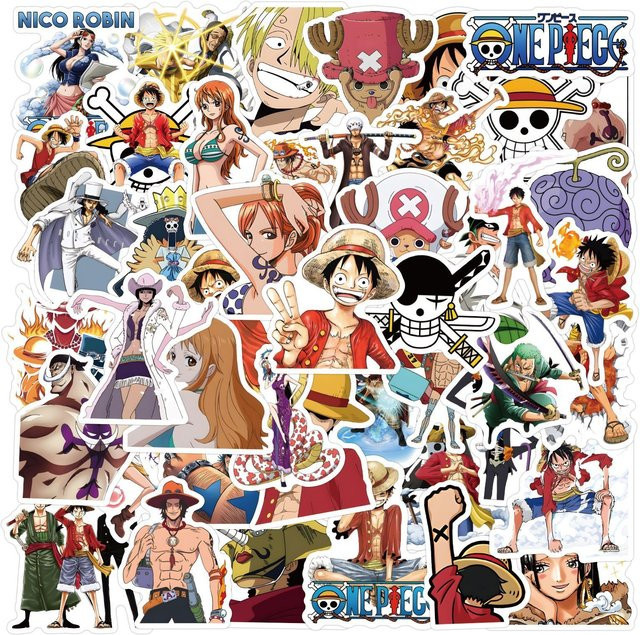Bandai One Piece Anime-Aufkleber, 100-teiliges Set, Bunt / Mehrfarbig - Bild 1