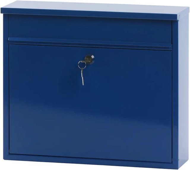 Wandbriefkasten PROREGAL Granadan aus Stahl mit Einwurfsklappe in Blau, H x B x T: 31,5 x 36 x 11 cm, Einwurföffnung 32 x 4 cm - Bild 1