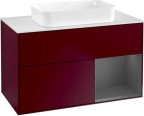 V&B Waschtischunterschrank Finion Wandbeleuchtung Anthrazit Matt B: 100 cm - Bild 1
