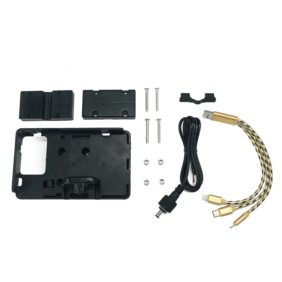 Vansong Handyhalterung mit USB-Ladegerät für BMW R1200 R1200GS R1250GS ADV, passend für 12mm Roll Bar, Schwarz - Bild 2