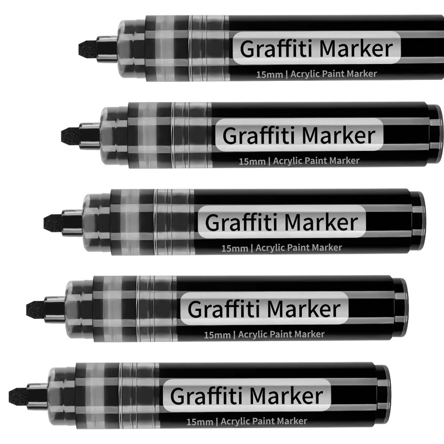 Lichtechter Acrylmarker in Weiß mit 15 mm breiter Spitze für DIY-Projekte und Schule - Bild 4