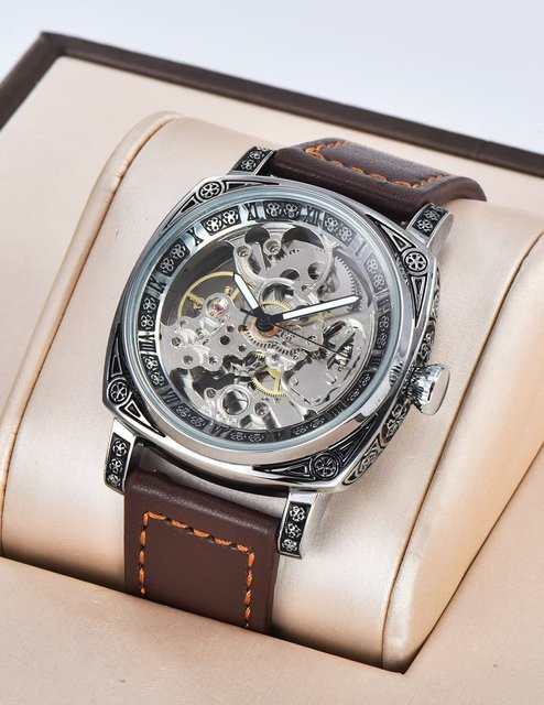LONGLUX Armbanduhr Automatik, Leder, Schwarz, Herren - Bild 1