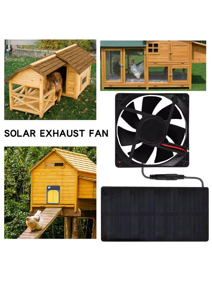 EESBAO Mini-Solar-Abluftventilator mit automatischer Temperaturregelung in Grün - Bild 6