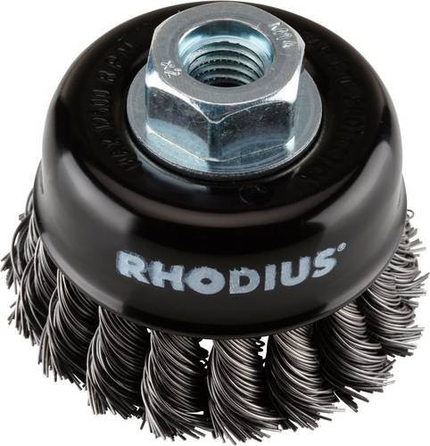 Rhodius PROline Stahl-Topfbürste STBZ, gezopft, Farbe: Schwarz, Durchmesser: 65 mm, Breite: 20 mm, Gewinde: M14 - Bild 1
