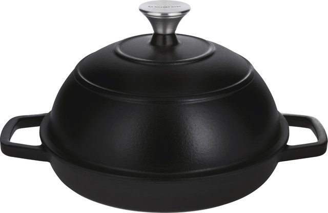 SILVERCREST Premium-Gusseisenbrottopf, runde Brotbackform aus emailliertem Gusseisen, Schwarz, Durchmesser: 25 cm - Bild 1