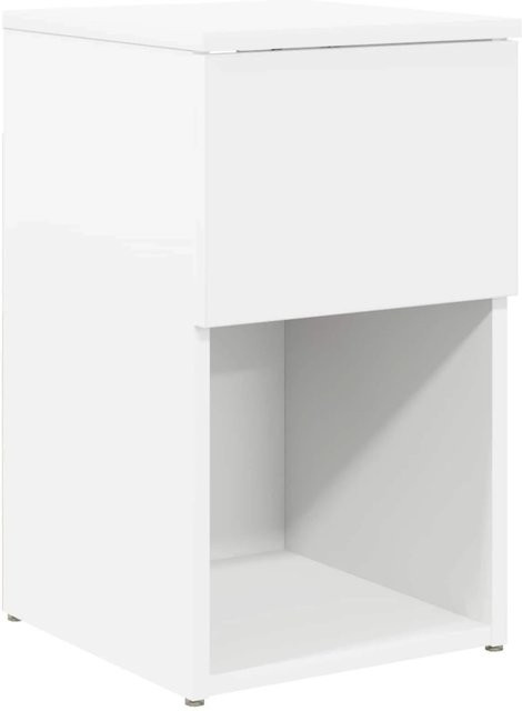 vidaXL Bettschrank Weiß aus Holzwerkstoff, B/T/H: 29 x 31,5 x 49 cm - Bild 1