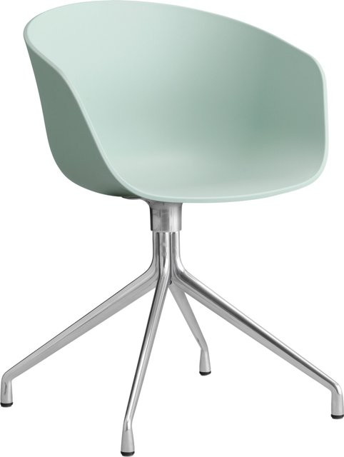 HAY About A Chair AAC 20 Drehstuhl mit Armlehnen in Grün aus Kunststoff und Aluminium mit mattem Finish - Bild 1