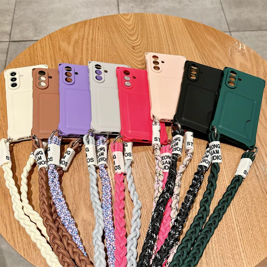 szHAIyu Crossbody-Handyhülle aus Silikon mit Brieftaschen-Funktion für Samsung Galaxy S25 S24 S23 S22 Ultra S21 sowie A15 A16 A17 A26 A35 A36 A55 A56 sowie A66 in Schwarz - Bild 3