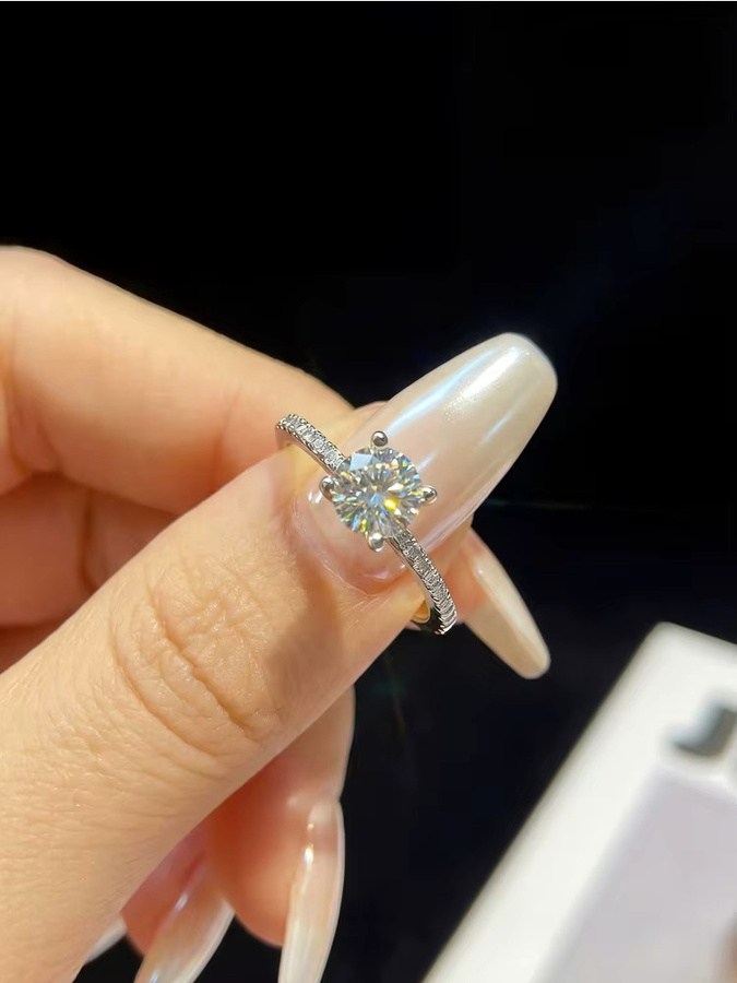 DWJ Ring, 925 Silber, Moissanit, Diamant, Damen - Bild 2