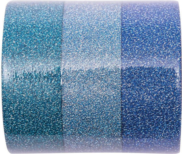 Rico Design Paper Poetry Glitter Washi Tape Set Blau Mix, Breite: 1,5 cm, Länge: 5 m - Bild 1