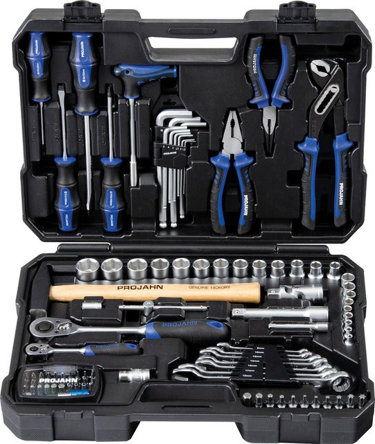 ProJahn PROFICRAFT Werkzeugkoffer 98-teilig in Schwarz mit 1/4" und 1/2" Antrieb sowie 72-Zahn-Knarren im Kunststoffkoffer - Bild 1