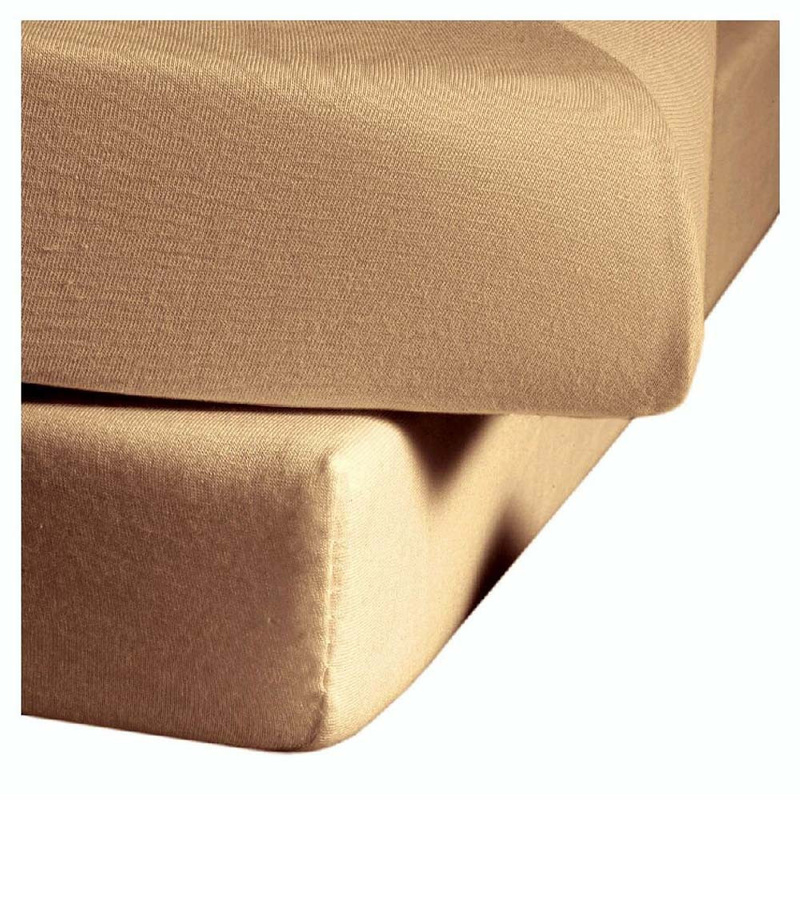 Fleuresse Fein-Jersey Spannbetttuch Bettlaken aus Jersey in Puder mit Elastan, B/T: 90 x 190 cm - Bild 1