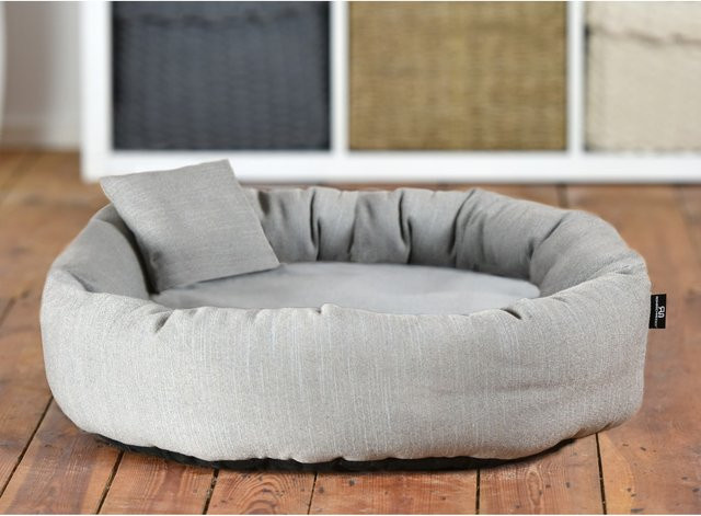 Kuschelinsel Rohrschneider Hundeschlafplatz aus recycelten PET-Flaschen in Grau, Durchmesser: 90 cm - Bild 1