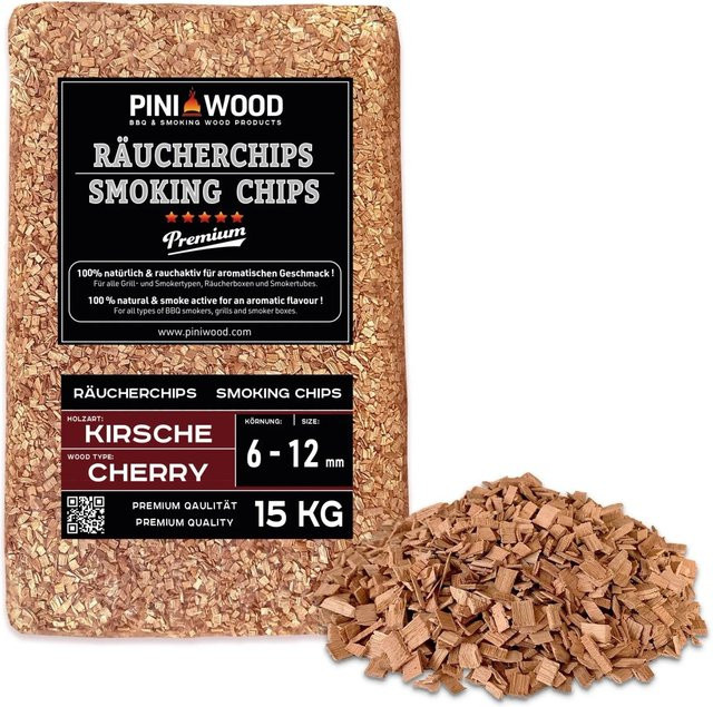 PINI Räucherchips Kirsche 15 kg mit einer Körnung von 6-12 mm - Bild 1