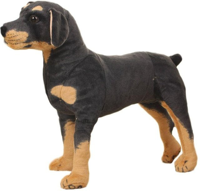 Lianchuang Stehender Hund, Stofftier Puppe, Plüschtier, 50cm, Schwarz - Bild 1