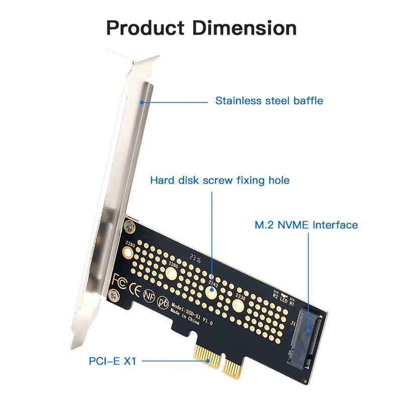 Fenvi M.2 NVMe SSD zu PCIe 4.0 Adapter Karte in Schwarz für Desktop PC, kompatibel mit M-Key 2230/2242/2260/2280 SSDs - Bild 3