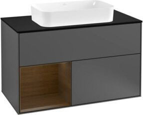 Villeroy & Boch Finion Waschtischunterschrank mit Abdeckplatte, Anthrazit, B: 100 cm, T: 50,1 cm - Bild 1