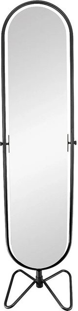 Asatu Standspiegel mit Füßen im Art-déco-Stil, Schwarz, Breite: 40 cm, Höhe: 169 cm - Bild 1