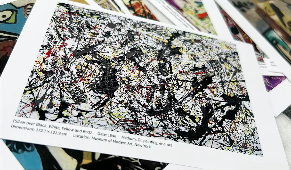 30er Set Paul Jackson Pollock Kunstmalerei Postkarten in Multicolor für Briefpapier und Geschenke - Bild 2