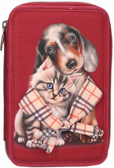 Depesche 2-Fach Federtasche FUR-EVER FRIENDS TOPModel in Rot, B: 5,5 cm, T: 13 cm, H: 20 cm - Bild 1