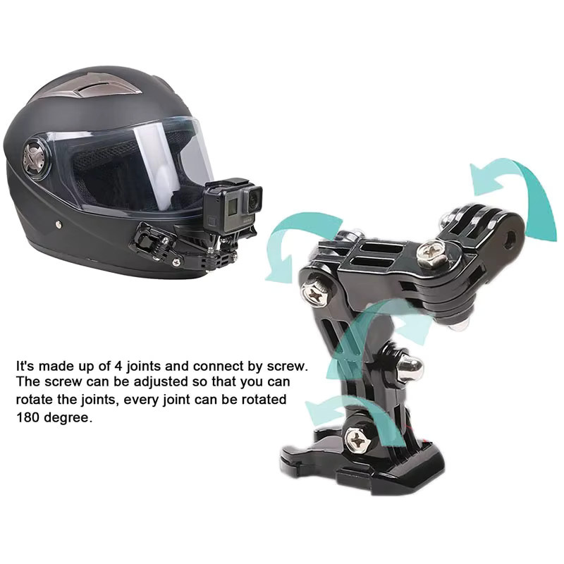 Kinnhalterung für Motorradhelm als Zubehör-Kit für GoPro Action Kameras in Schwarz - Bild 3